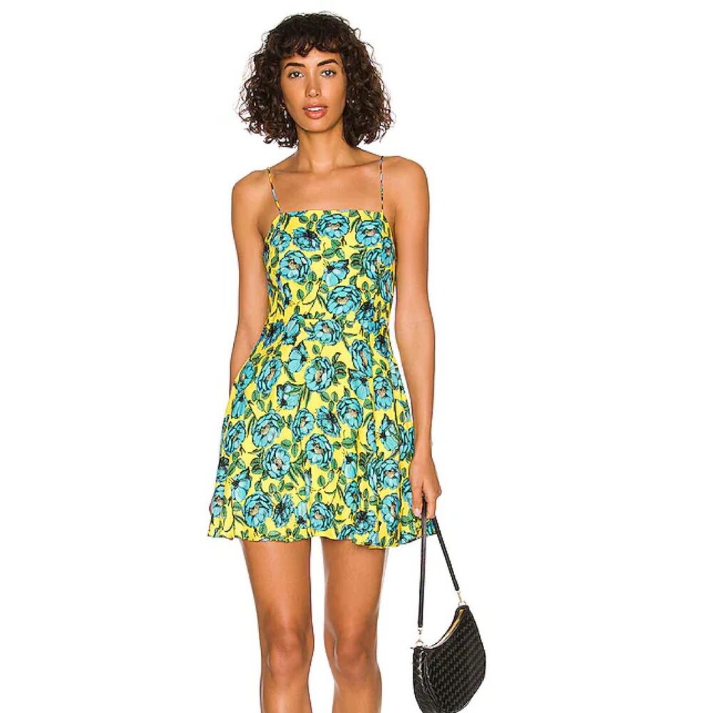 Alice + Olivia Glinda Floral Spaghetti Strap Mini Dress